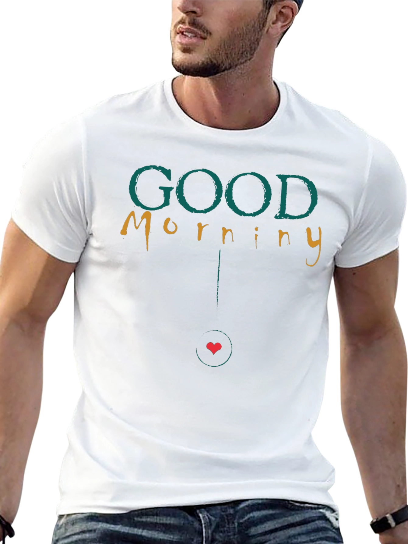 Good Morning Graphic Print Crew Neck T-Shirt