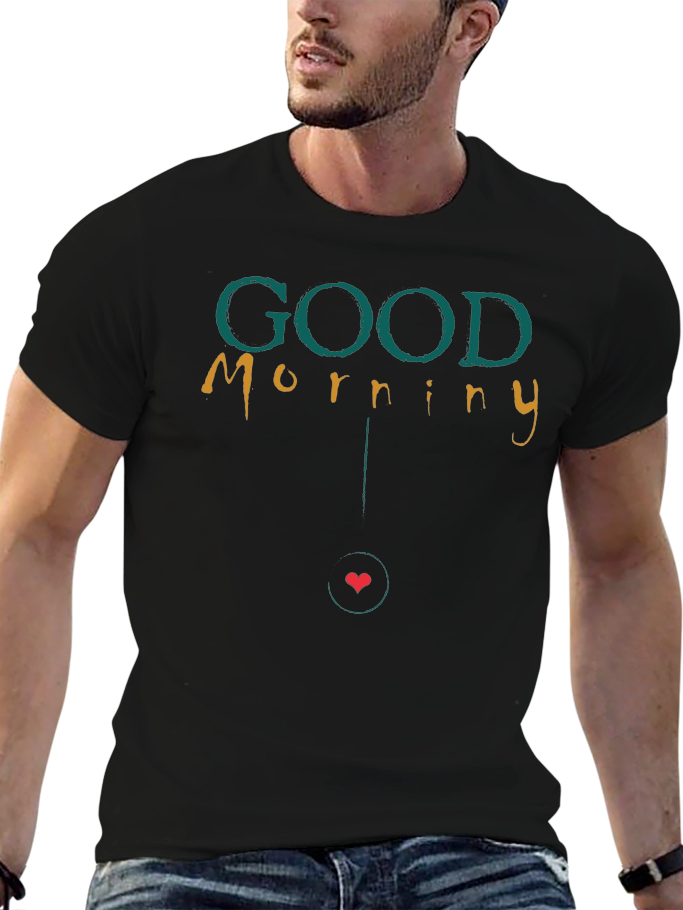 Good Morning Graphic Print Crew Neck T-Shirt