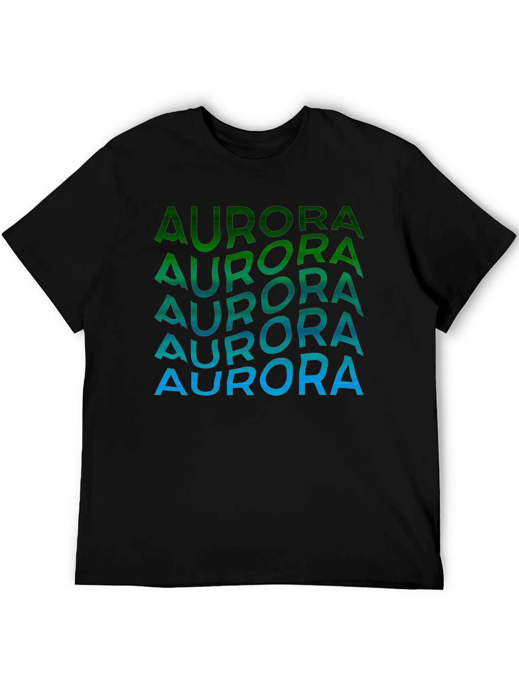 Aurora Gradient Graphic T-Shirt - Black
