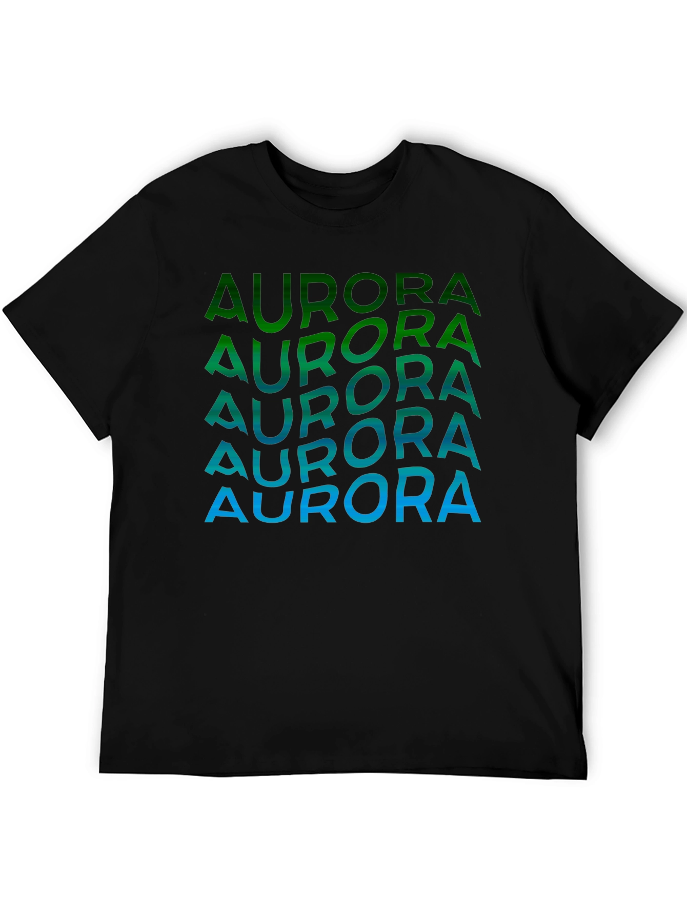 Aurora Gradient Graphic T-Shirt - Black
