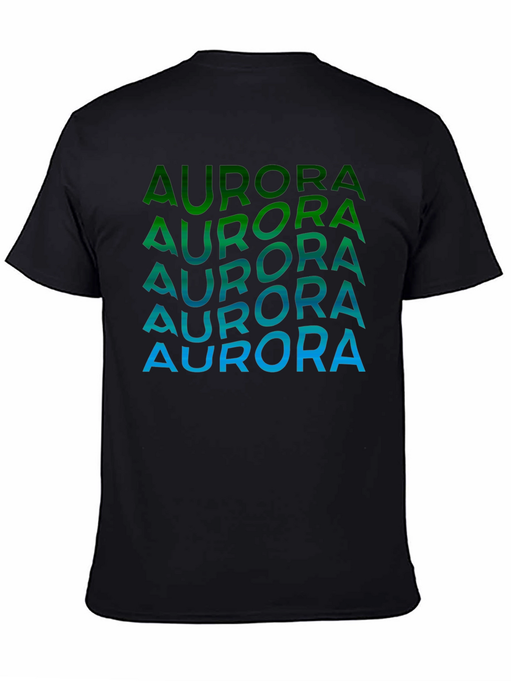 Aurora Gradient Graphic T-Shirt - Black