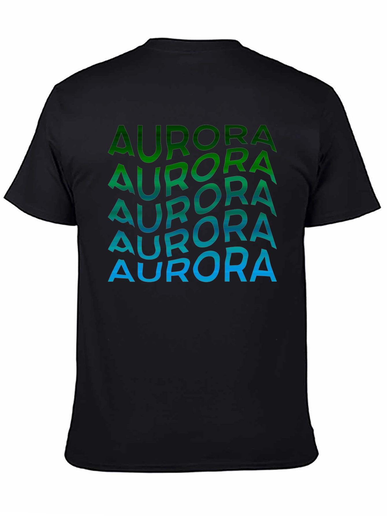 Aurora Gradient Graphic T-Shirt - Black