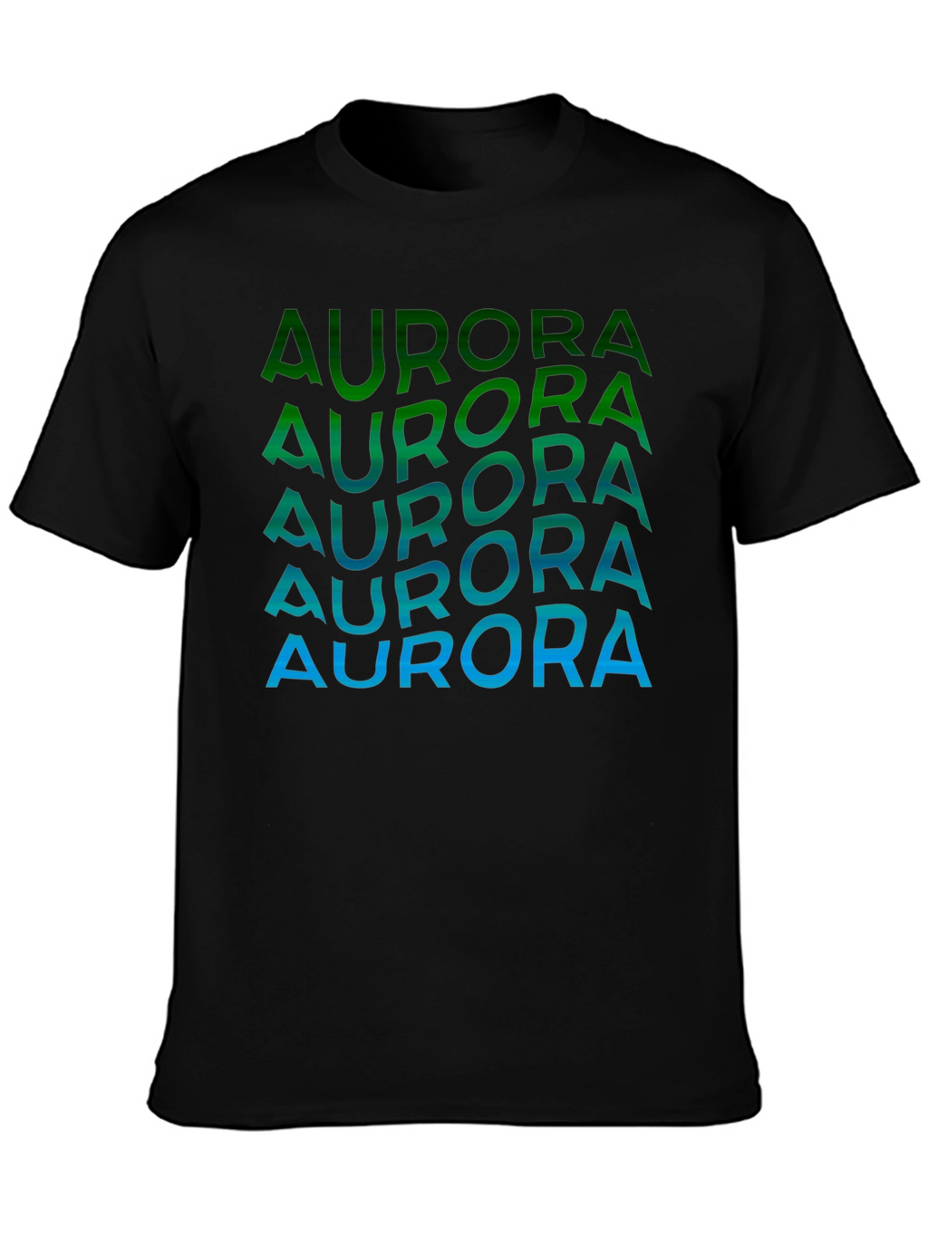 Aurora Gradient Graphic T-Shirt - Black
