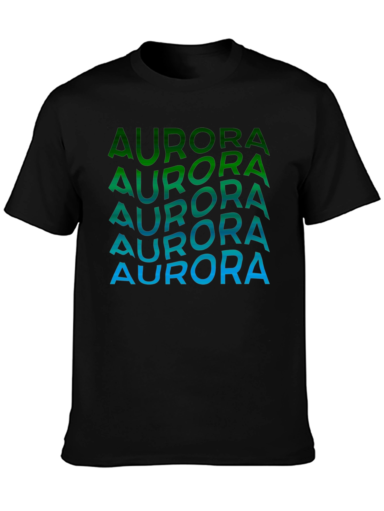 Aurora Gradient Graphic T-Shirt - Black