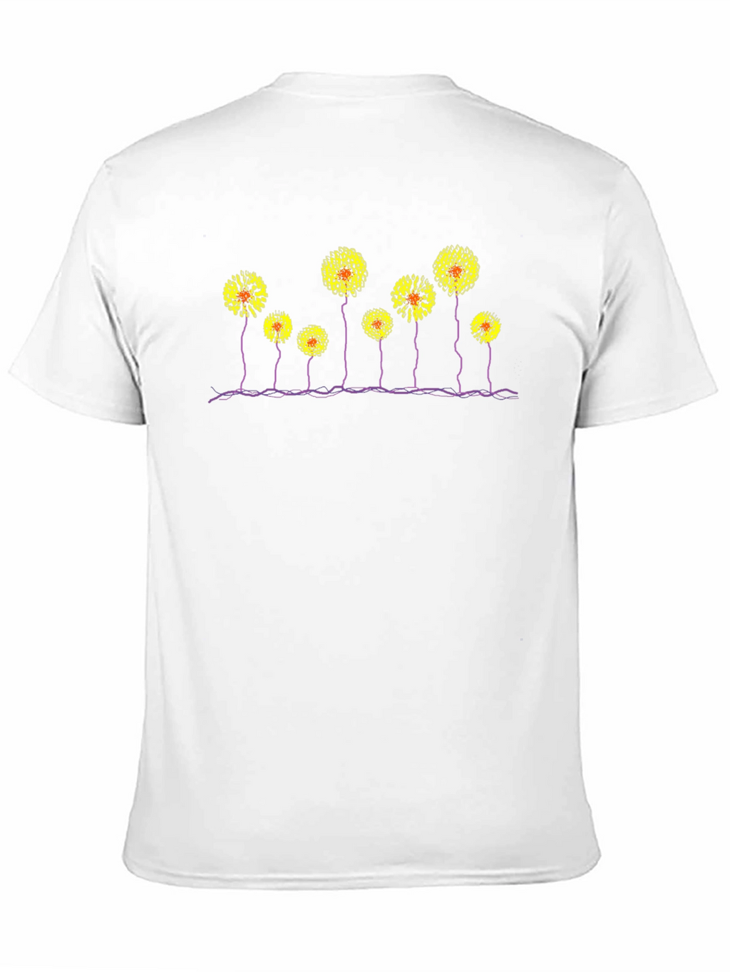 Black T-Shirt with Abstract Flower Design