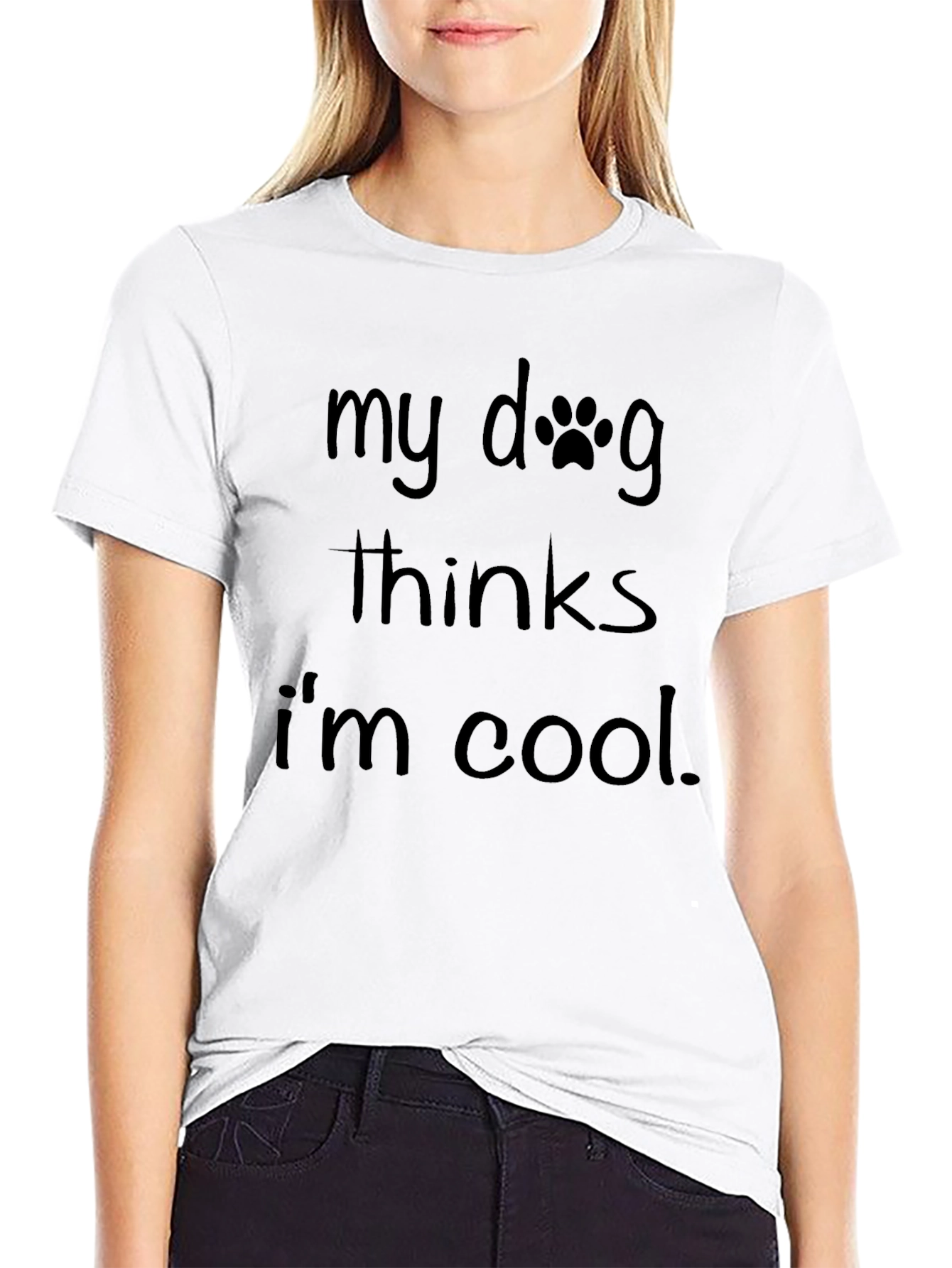 My Dog Thinks Im Cool Graphic Tee - Black