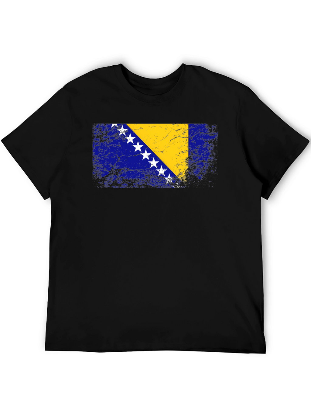 Bosnia Flag Graphic T-Shirt - Distressed Look
