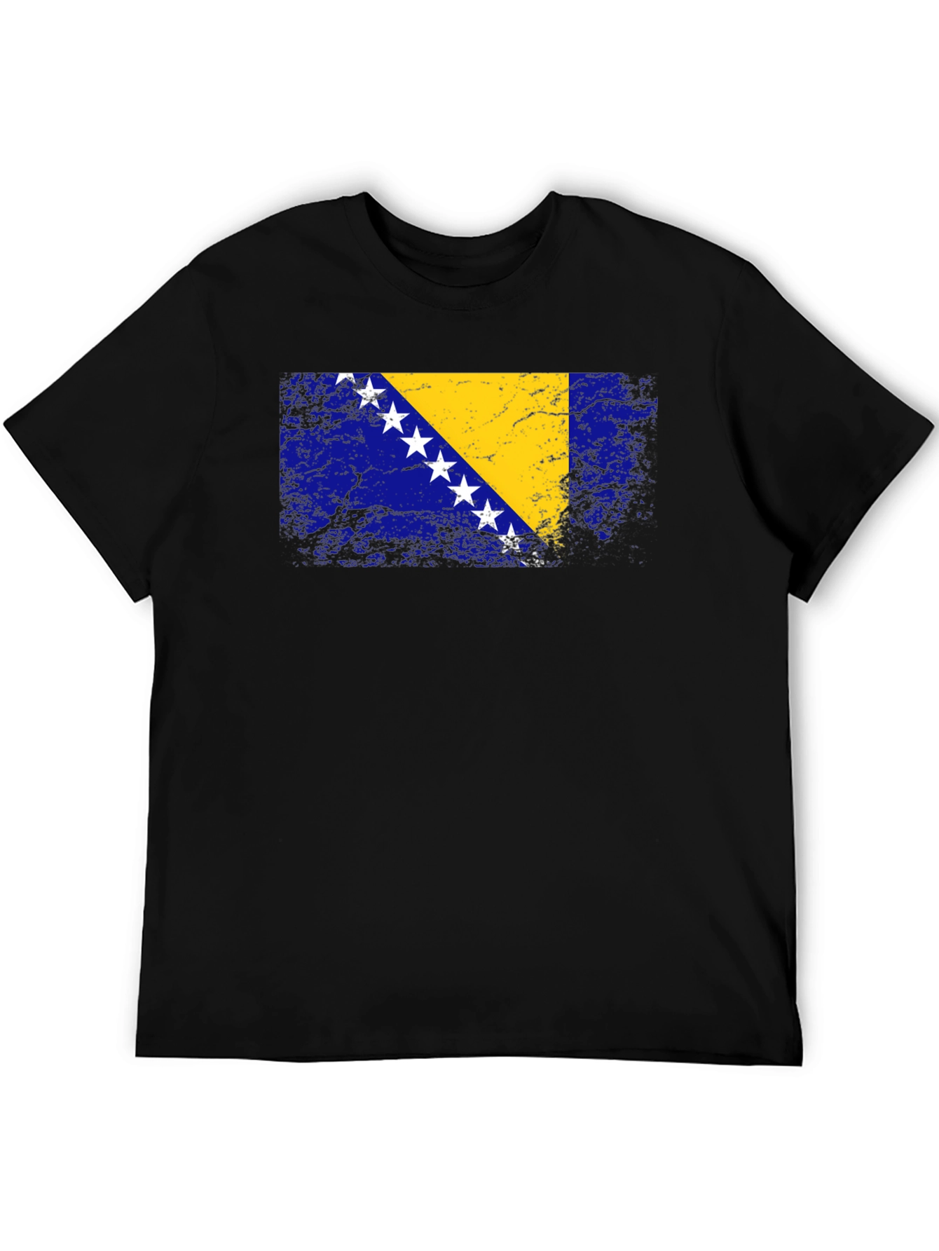 Bosnia Flag Graphic T-Shirt - Distressed Look