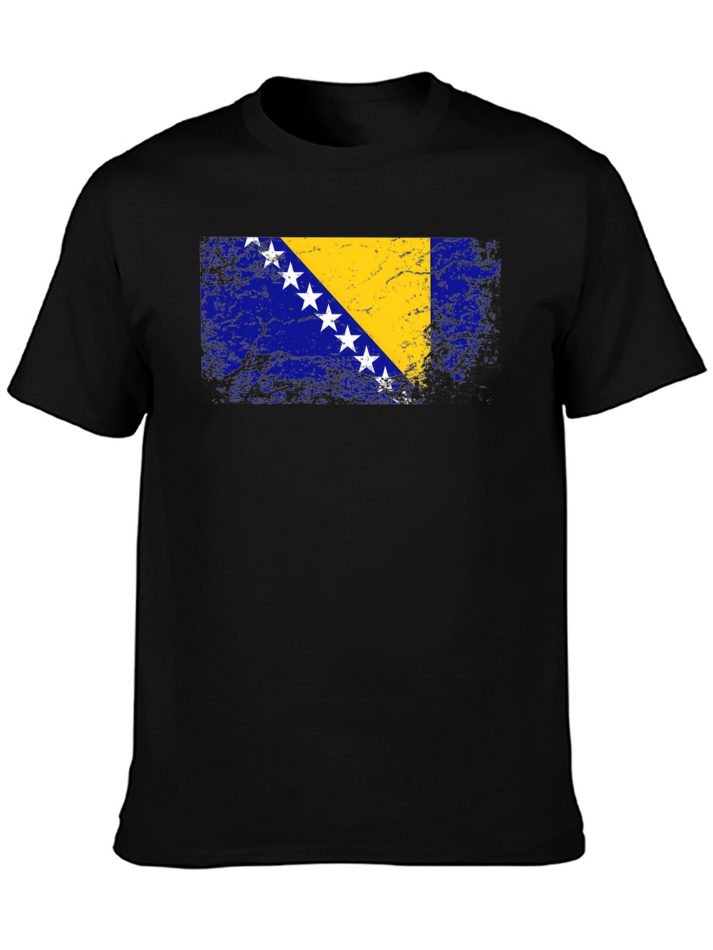 Bosnia Flag Graphic T-Shirt - Distressed Look