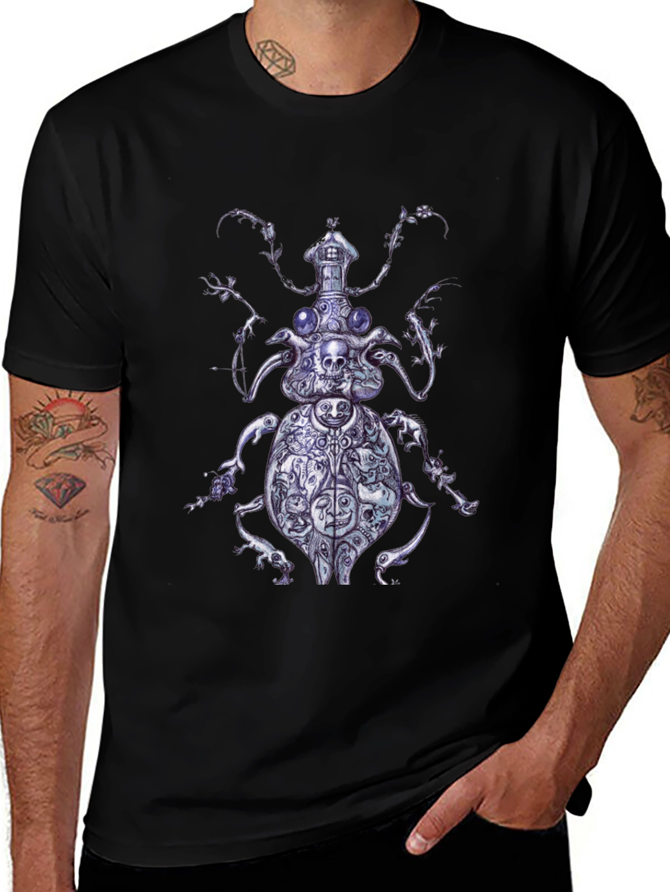Artistic Beetle Graphic T-Shirt