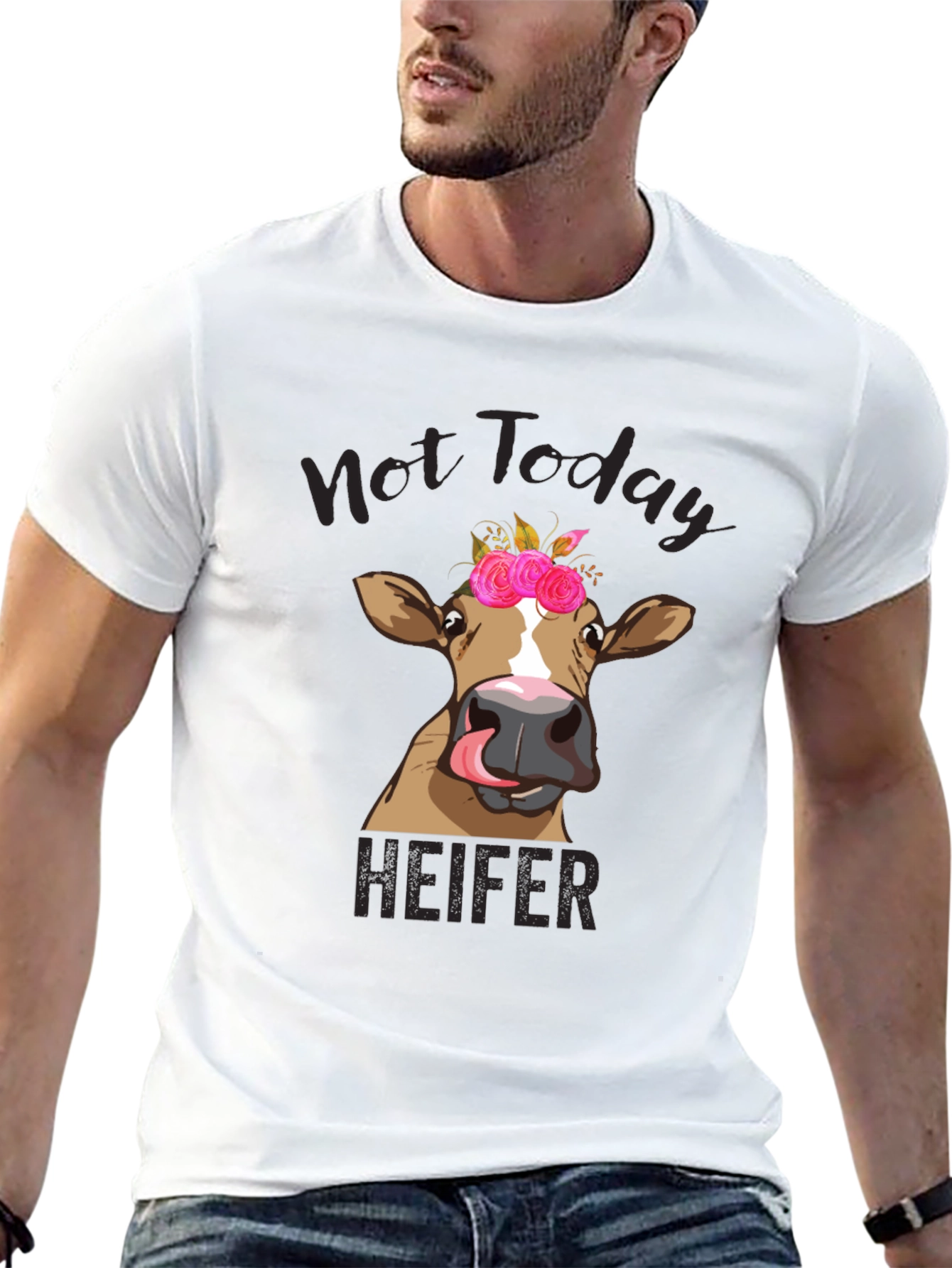 Not Today Heifer Graphic Tee - Funny Cow Shirt