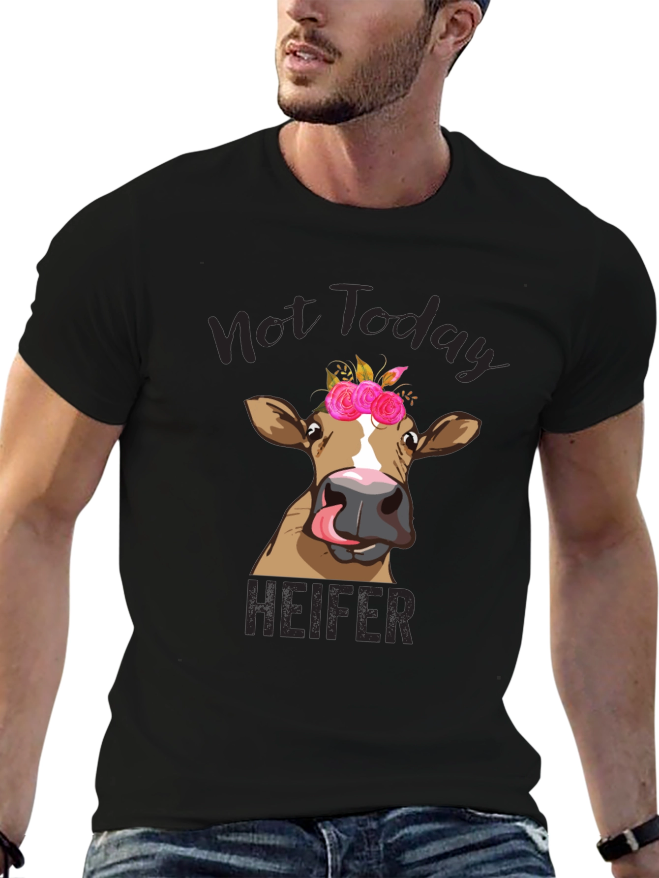 Not Today Heifer Graphic Tee - Funny Cow Shirt