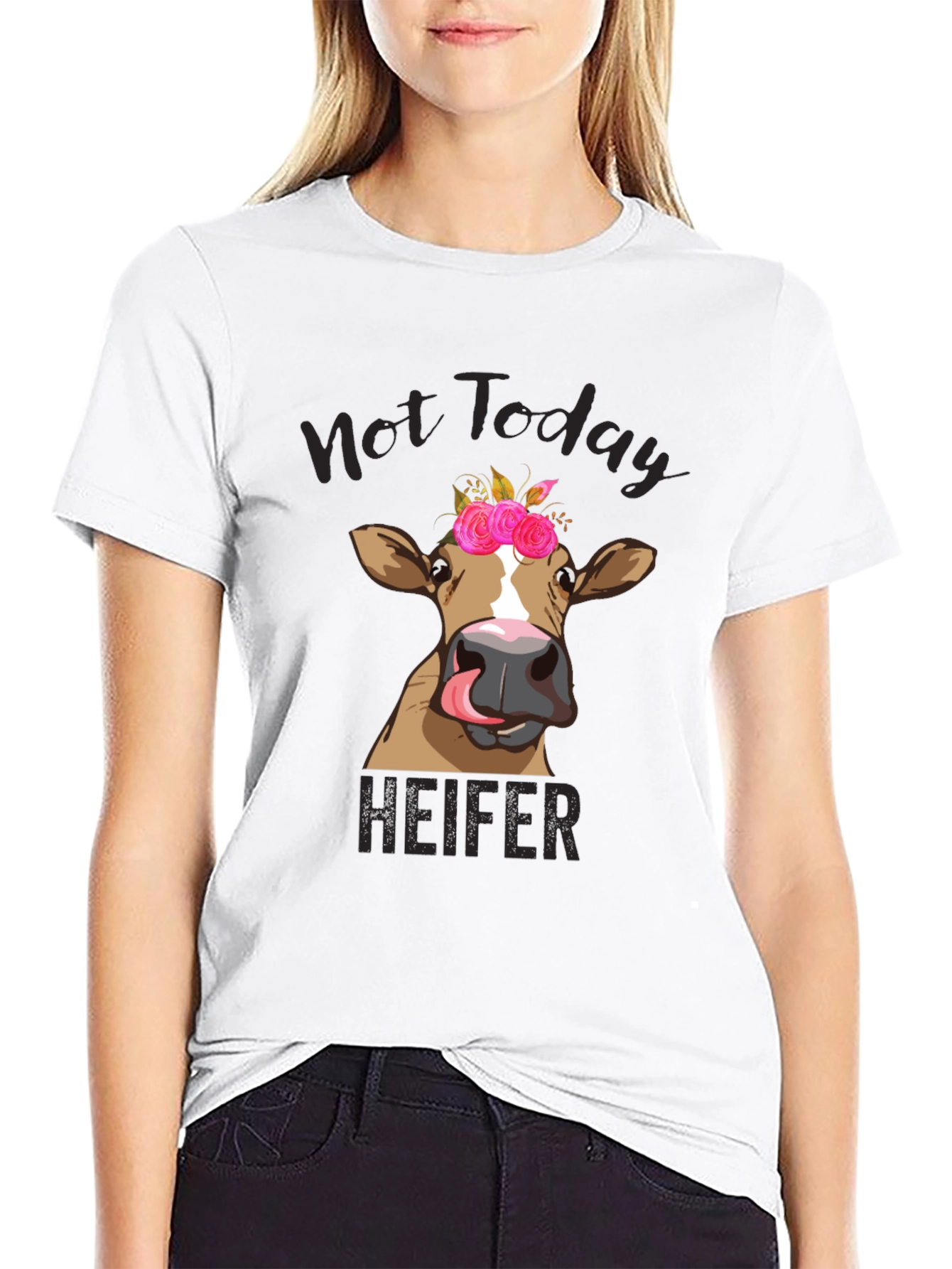 Not Today Heifer Graphic Tee - Funny Cow Shirt