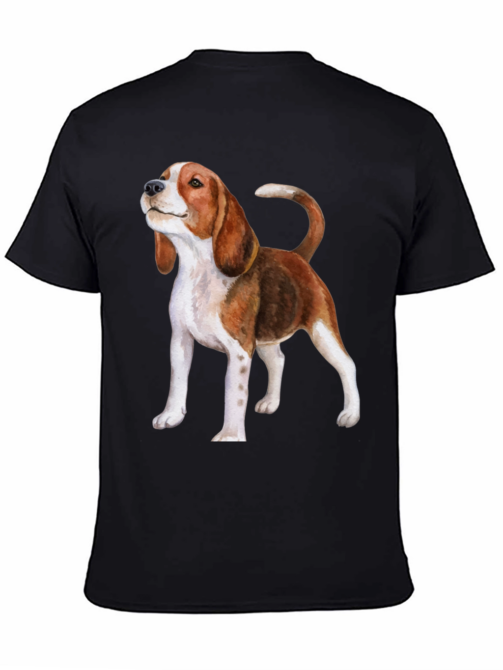 Beagle Dog Graphic Print Black T-Shirt