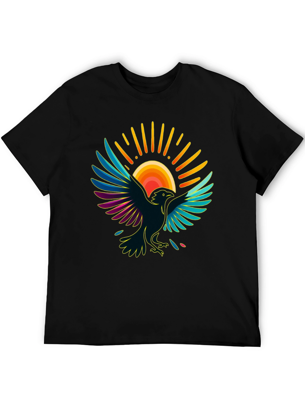 Raven Sun T-Shirt - Artistic Graphic Tee