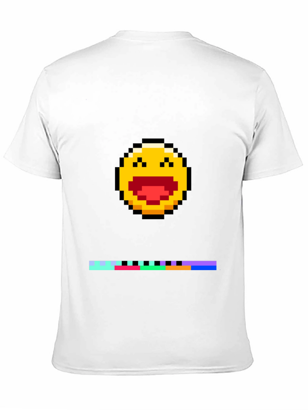 Pixel Laughing Emoji Tee - Black Crew Neck