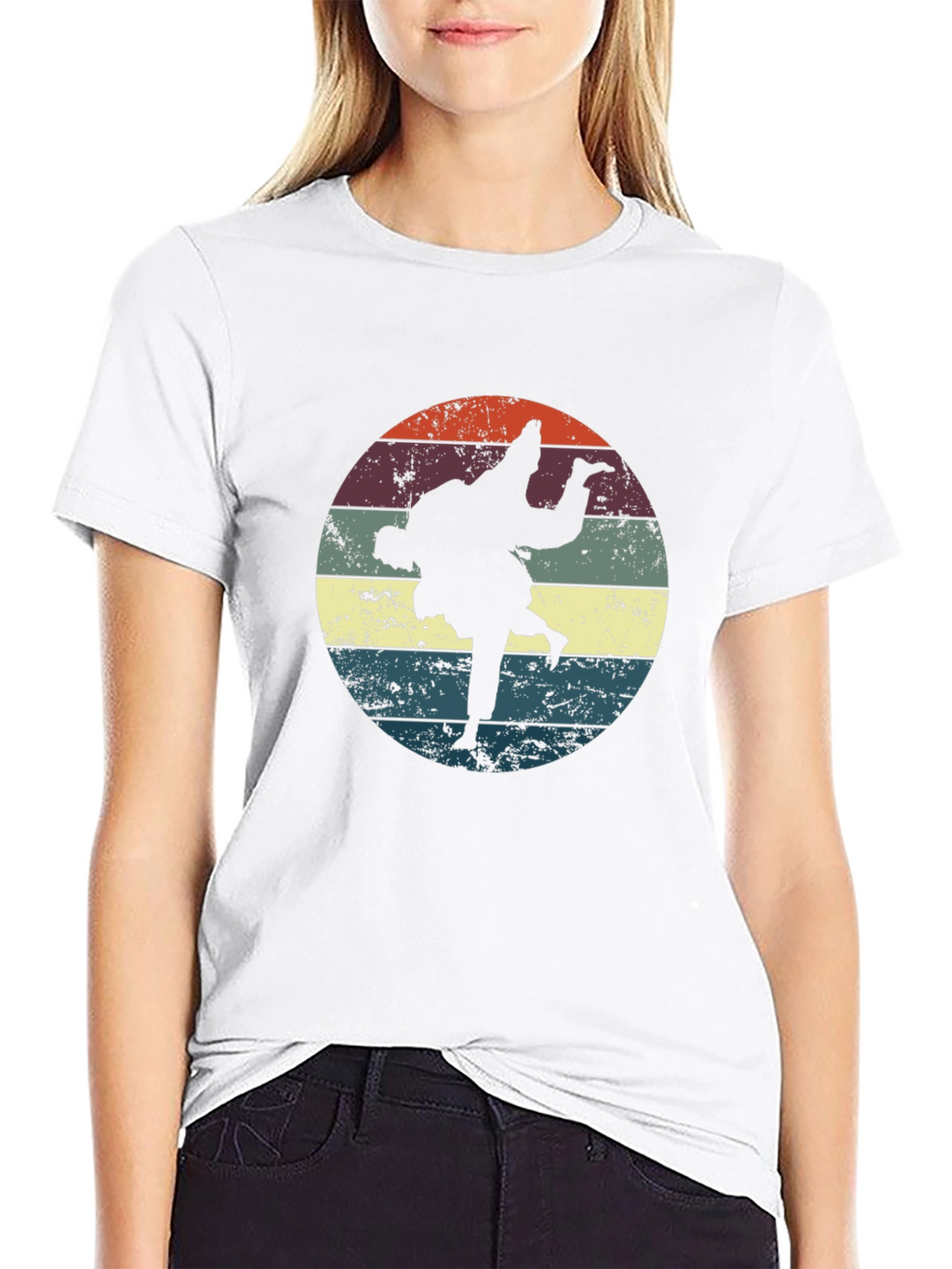 Retro Judo Throw Black T-Shirt