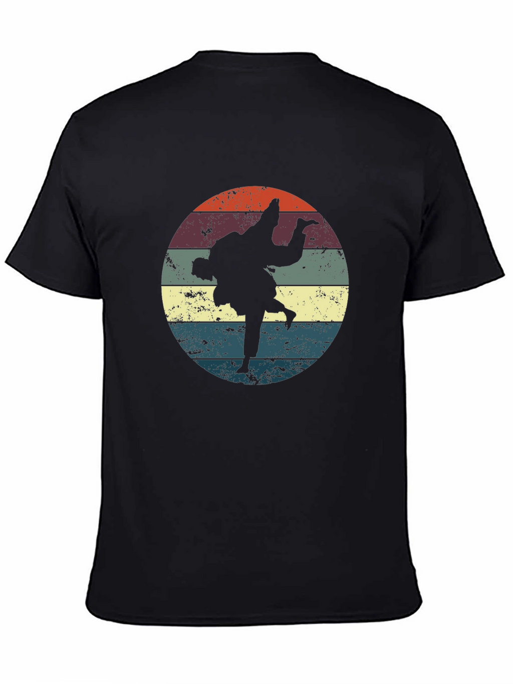 Retro Judo Throw Black T-Shirt