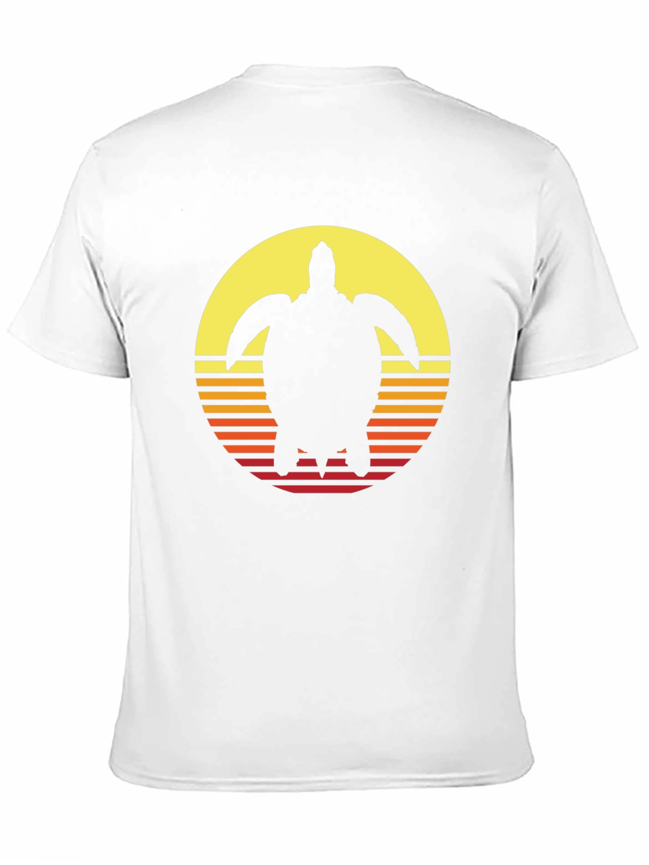Sunset Turtle Graphic Tee - Retro Style Black T-Shirt