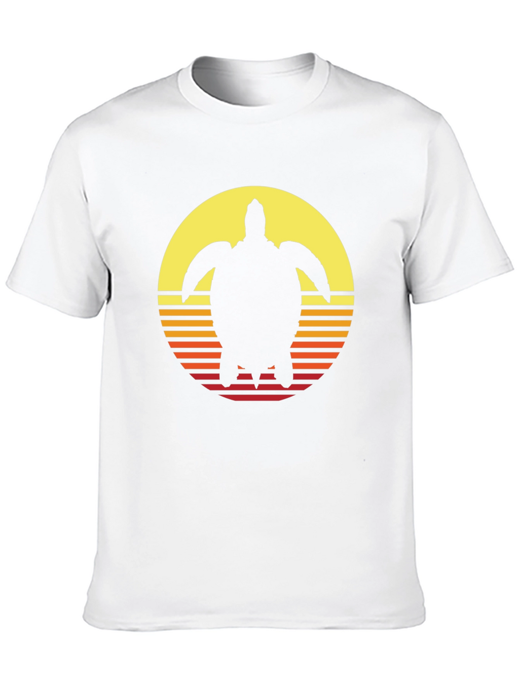 Sunset Turtle Graphic Tee - Retro Style Black T-Shirt