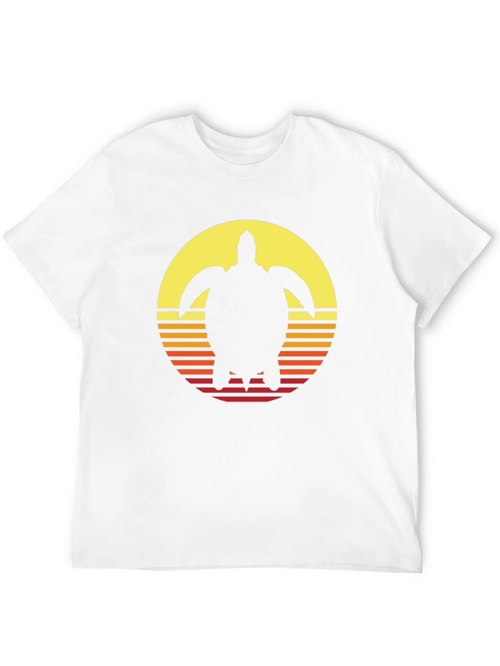 Sunset Turtle Graphic Tee - Retro Style Black T-Shirt
