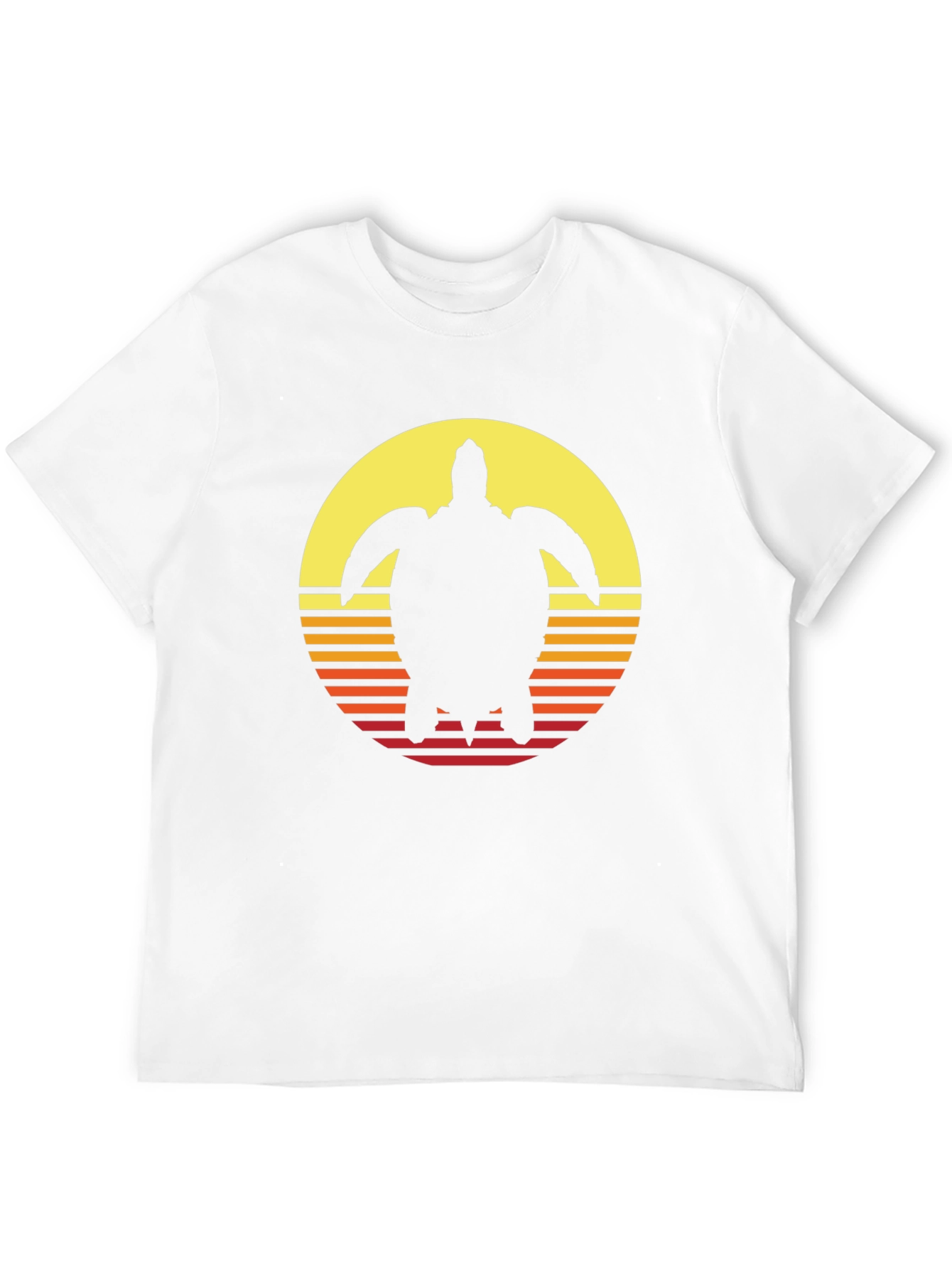 Sunset Turtle Graphic Tee - Retro Style Black T-Shirt