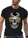 Skull Graphic Tee - Gold Sunglasses