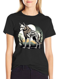 Wolf Skeleton T-Shirt Moonlit Gothic Design