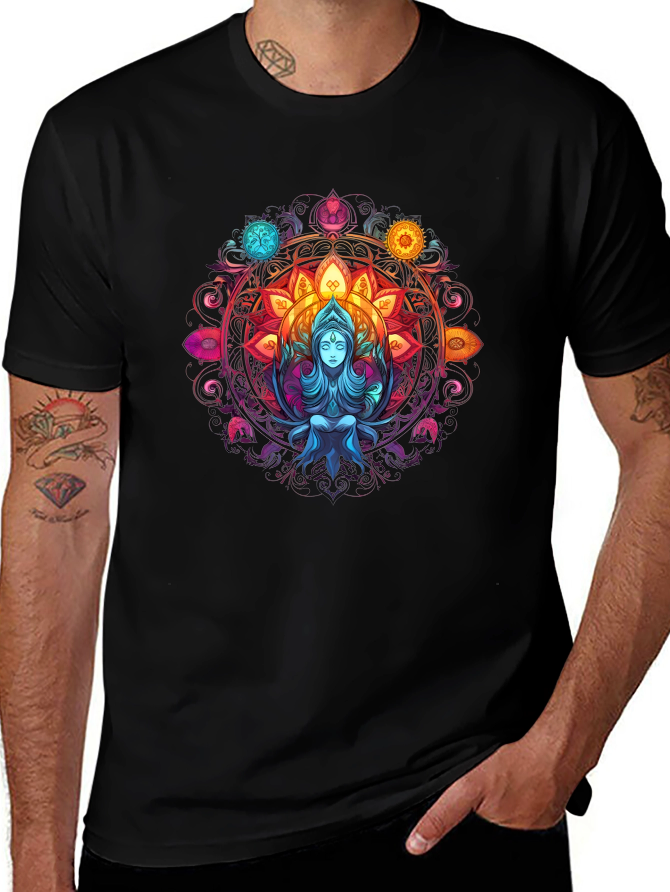 Mystic Mandala Graphic Tee - Spiritual Design