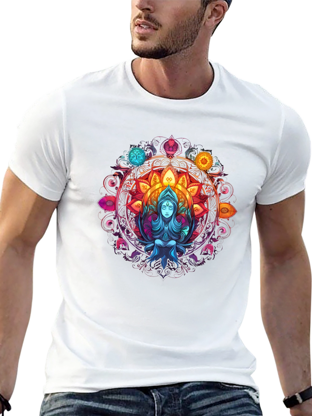 Mystic Mandala Graphic Tee - Spiritual Design
