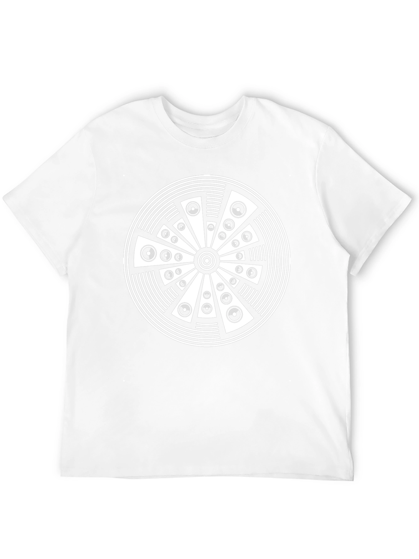 Abstract Circle Graphic Print Black T-Shirt