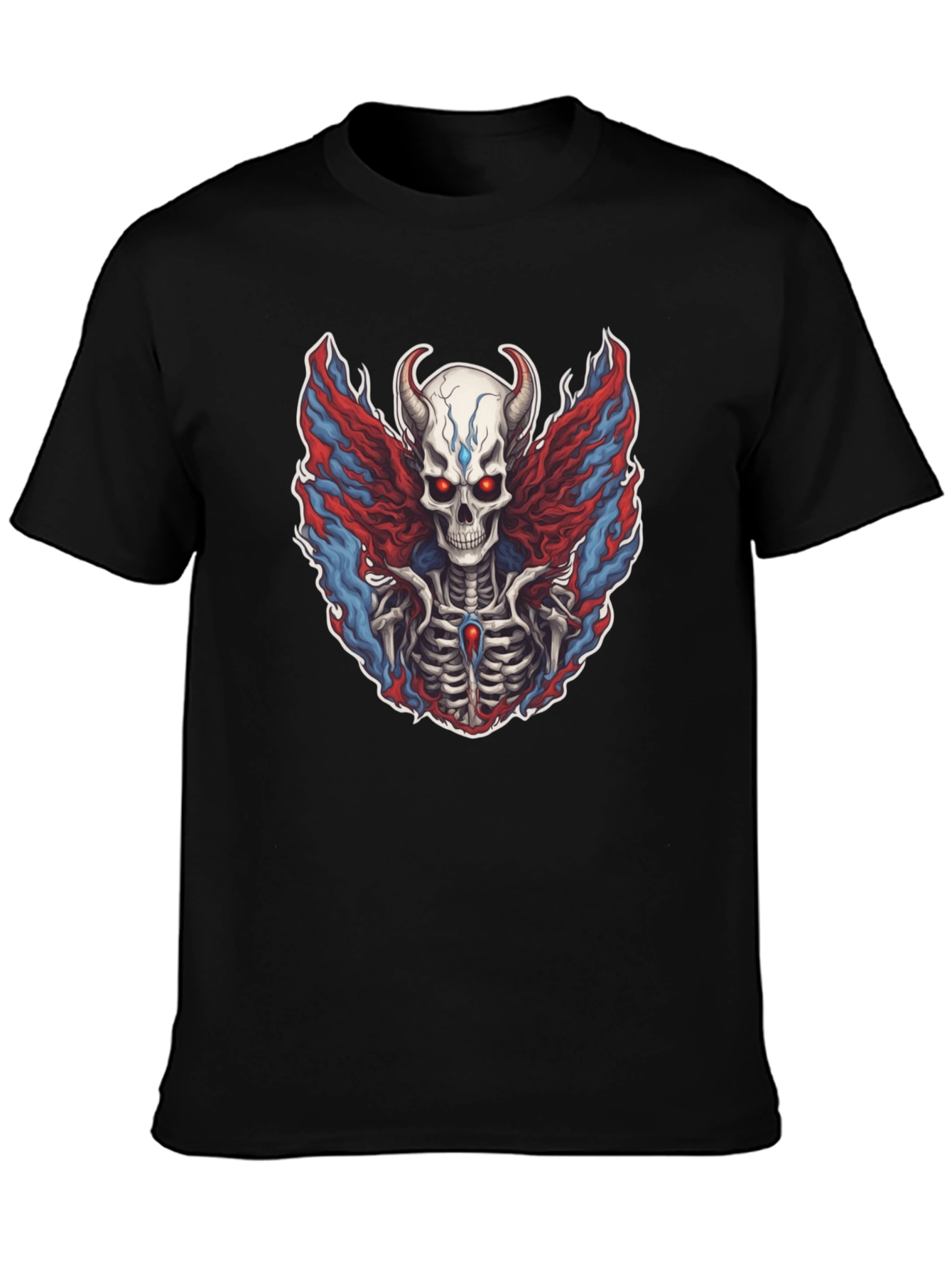 Skull with Horns Graphic Print Tee - Unisex