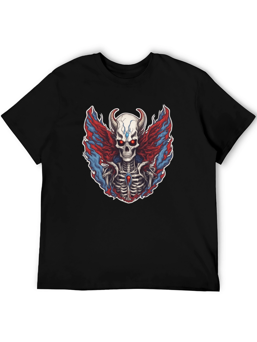 Skull with Horns Graphic Print Tee - Unisex