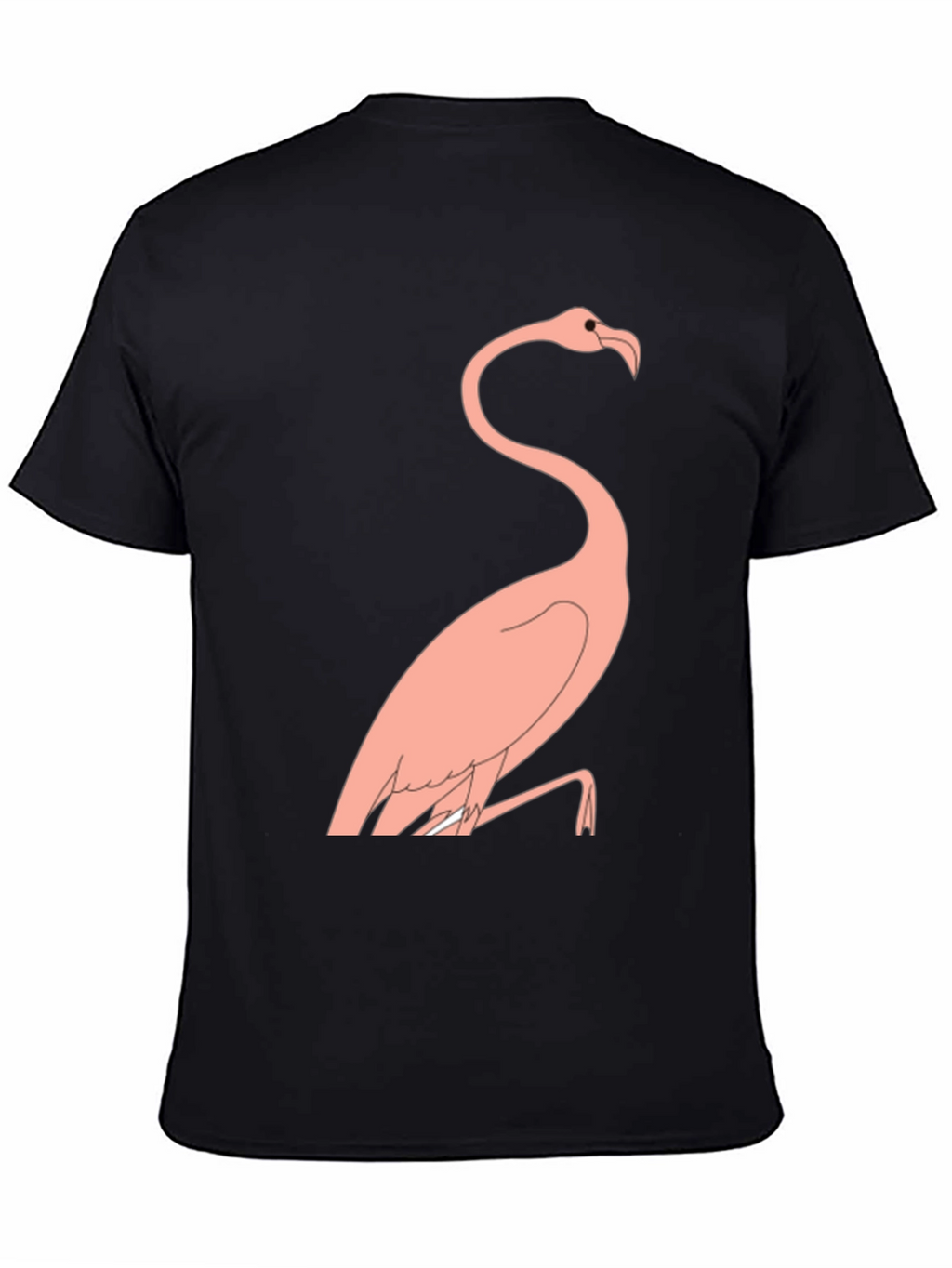 Mens Black T-Shirt with Flamingo Design