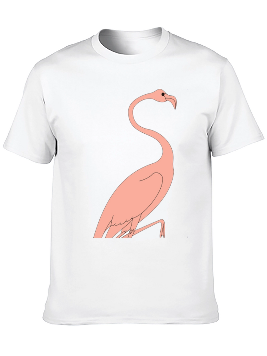 Mens Black T-Shirt with Flamingo Design