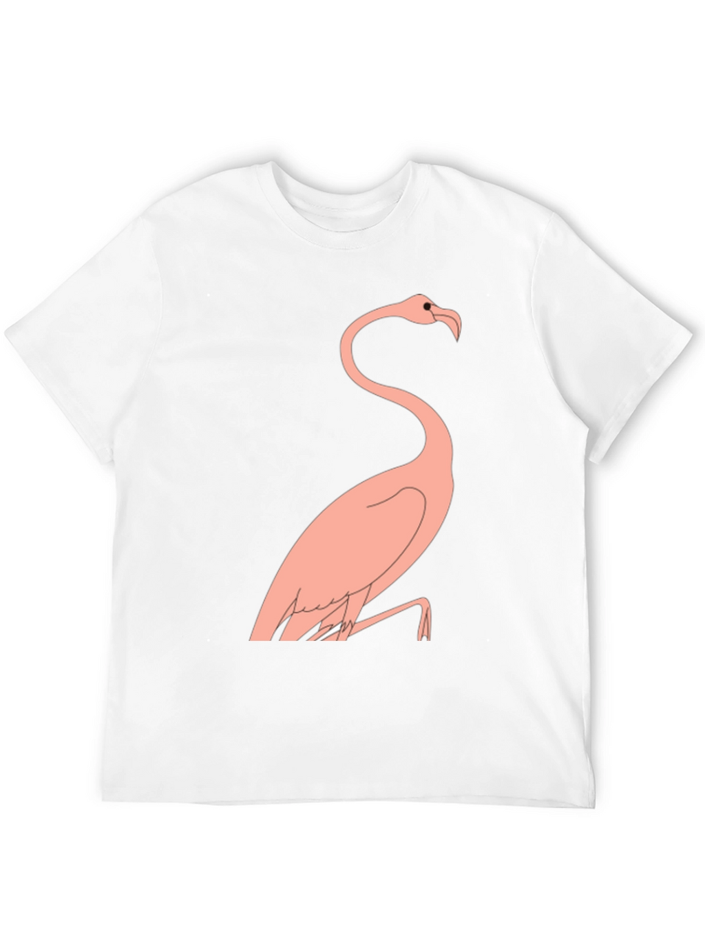 Mens Black T-Shirt with Flamingo Design