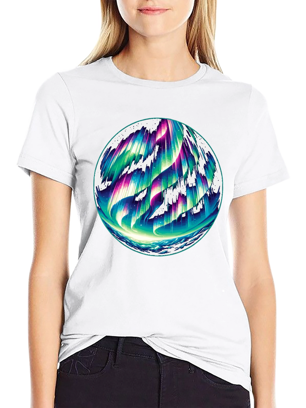 Northern Lights Graphic Black Tee