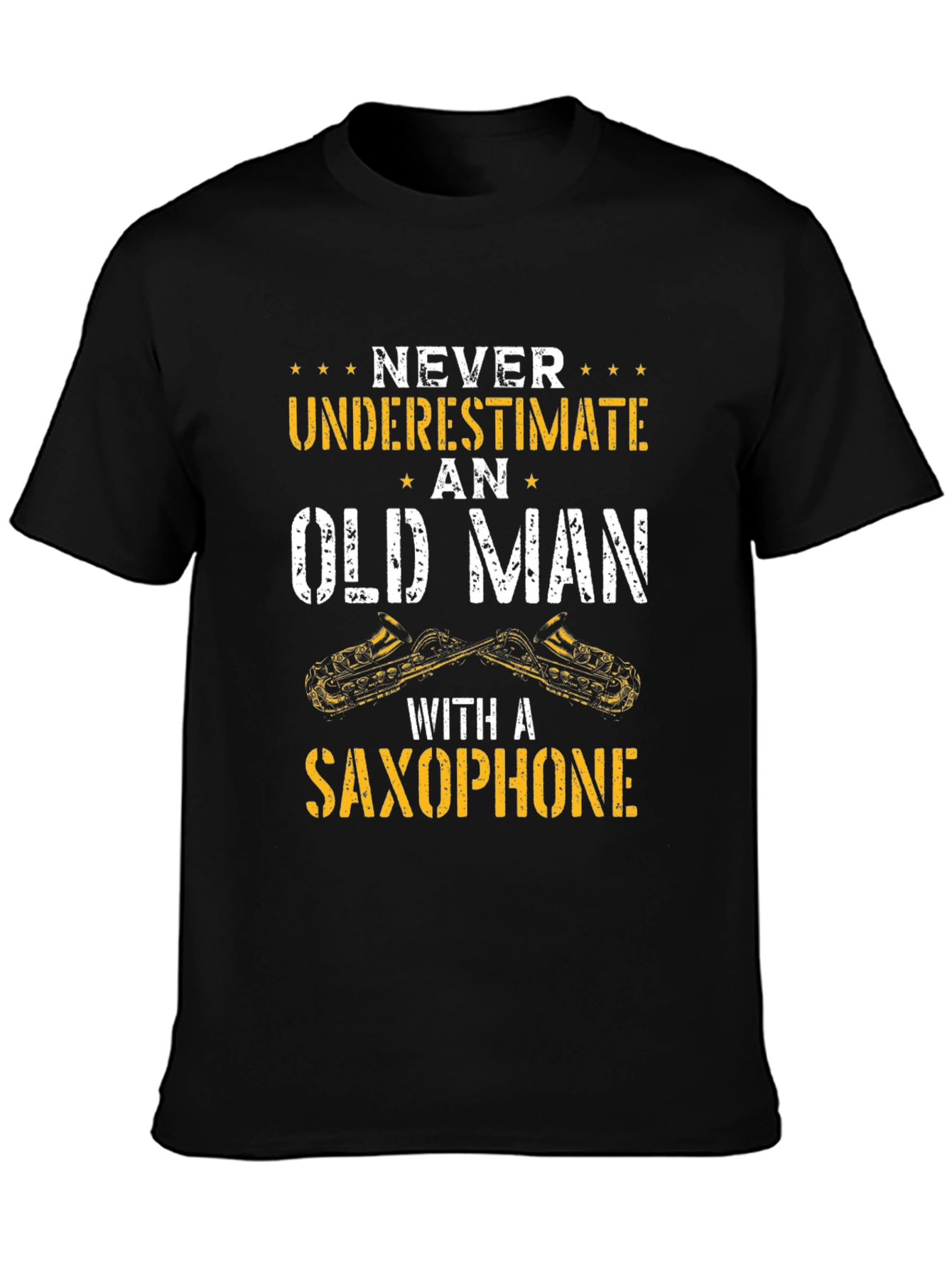Never Underestimate Old Man Saxophone T-Shirt