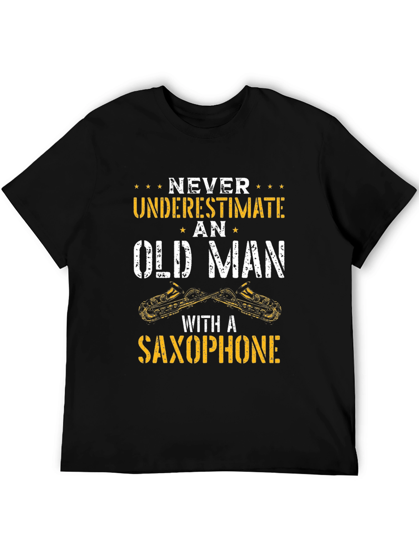 Never Underestimate Old Man Saxophone T-Shirt
