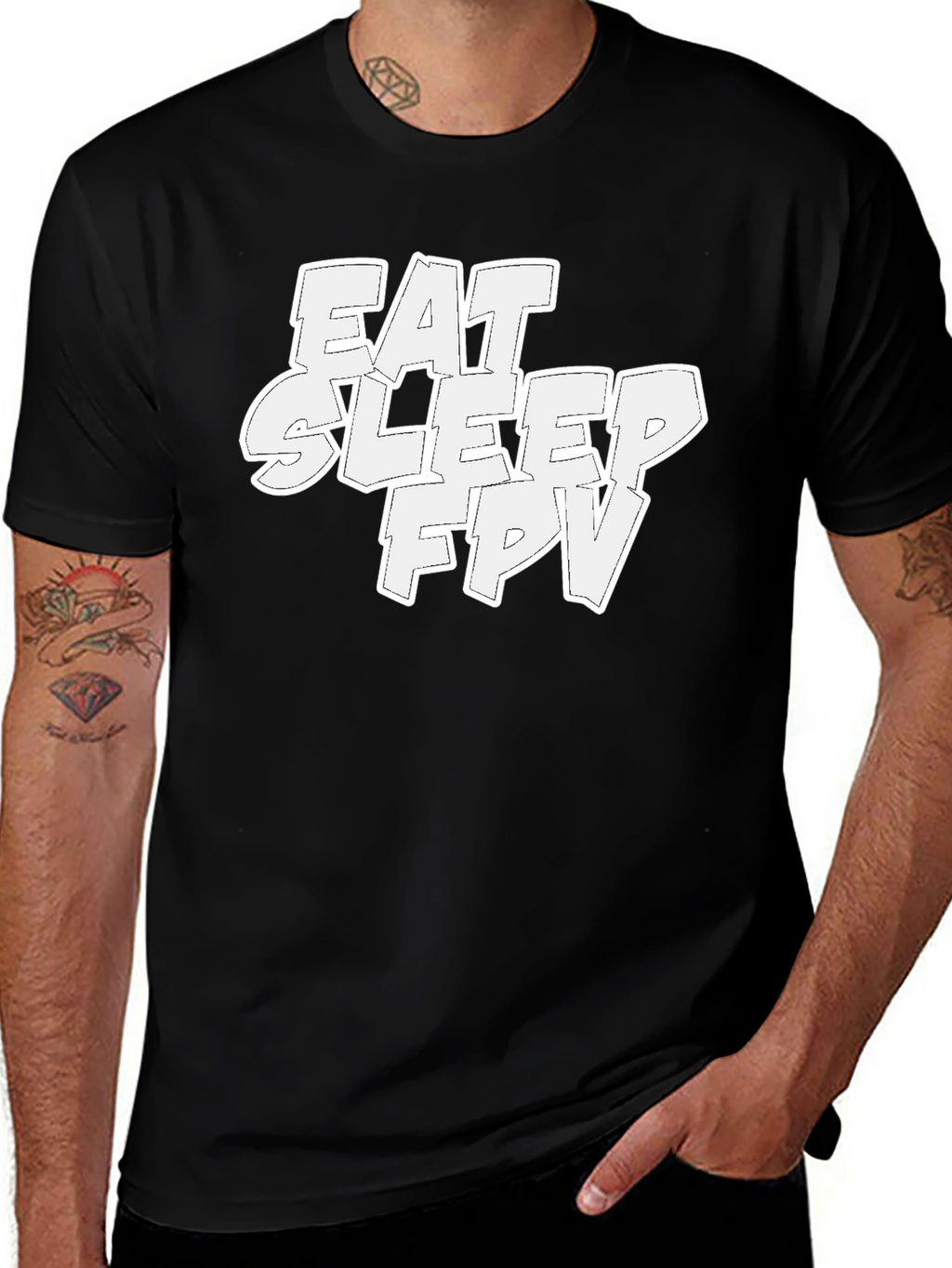 Eat Sleep FPV T-Shirt - Black Graphic Tee