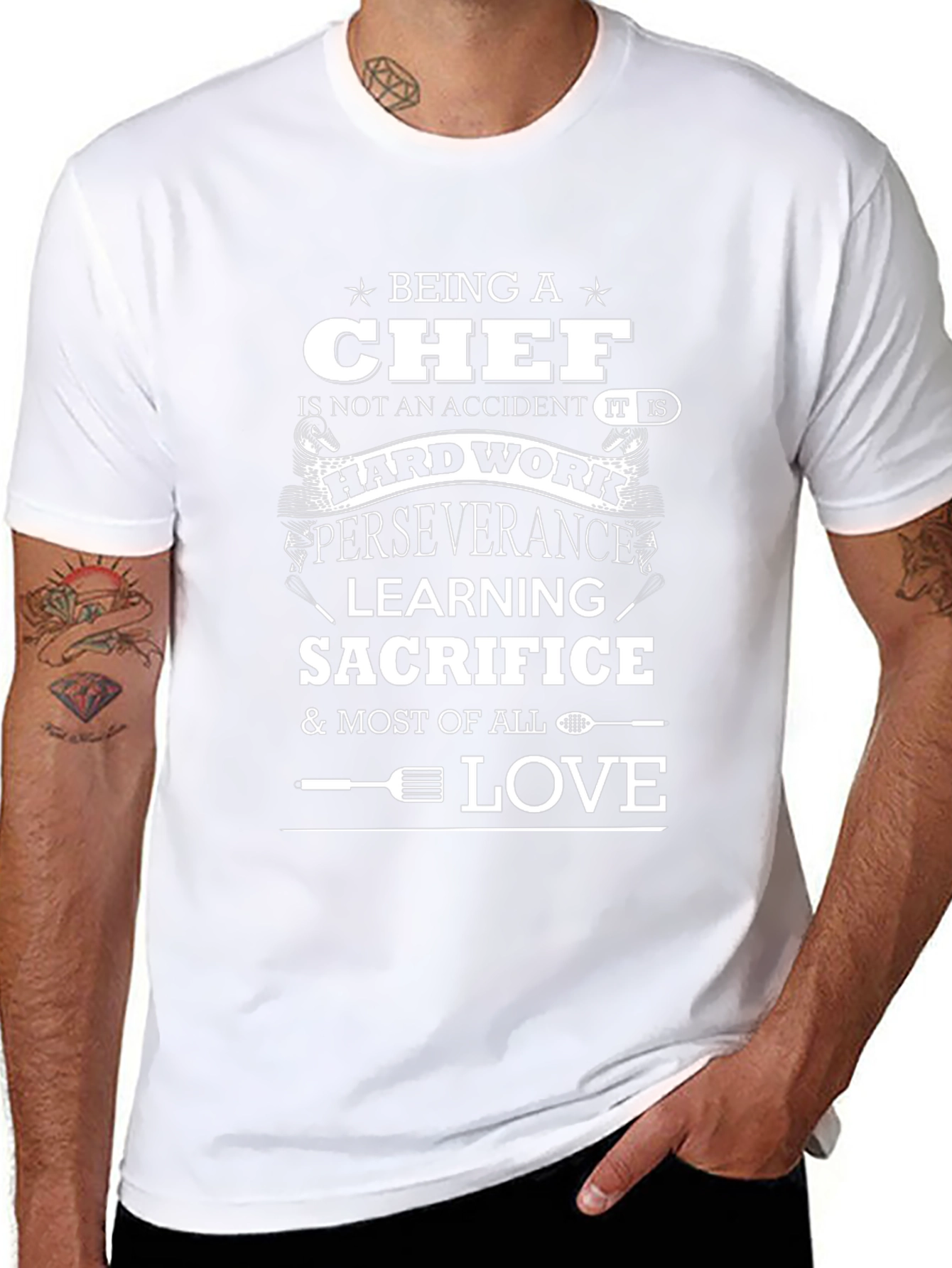 Chef T-Shirt: Hard Work & Sacrifice