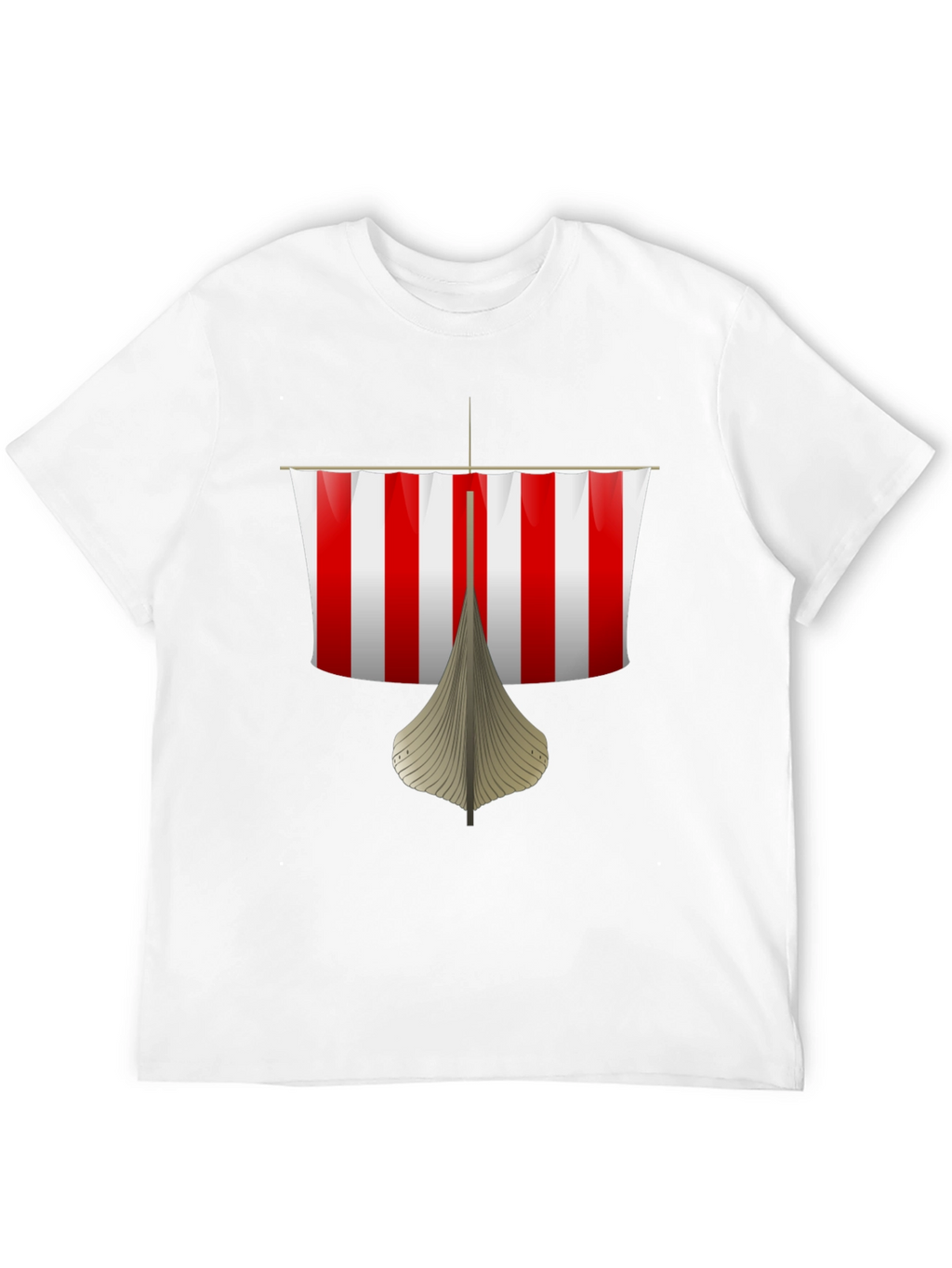 Viking Ship Graphic Tee - Black Cotton T-Shirt