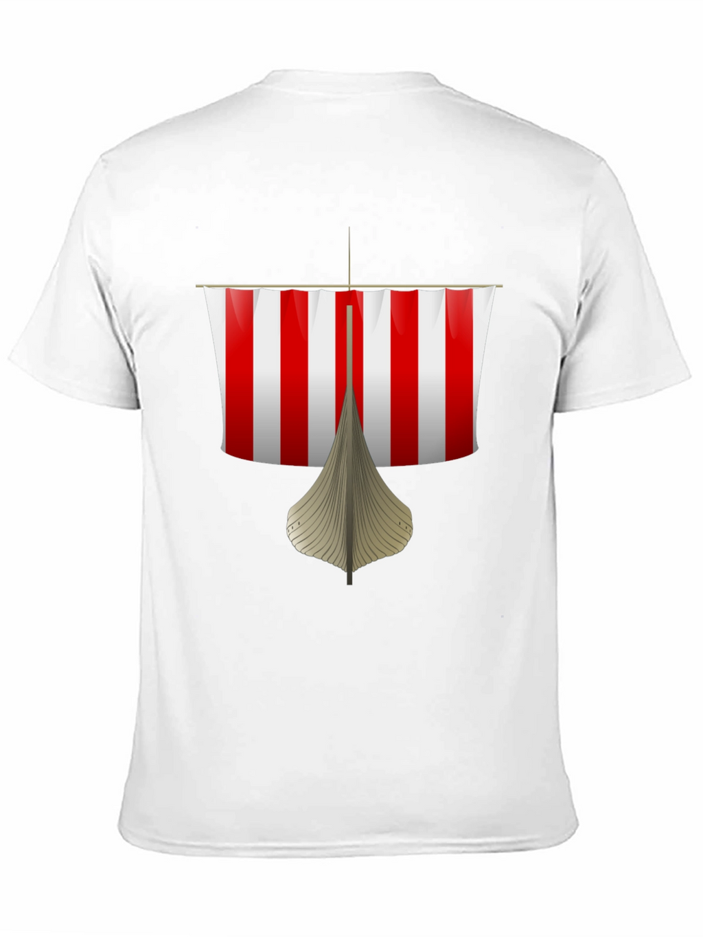 Viking Ship Graphic Tee - Black Cotton T-Shirt