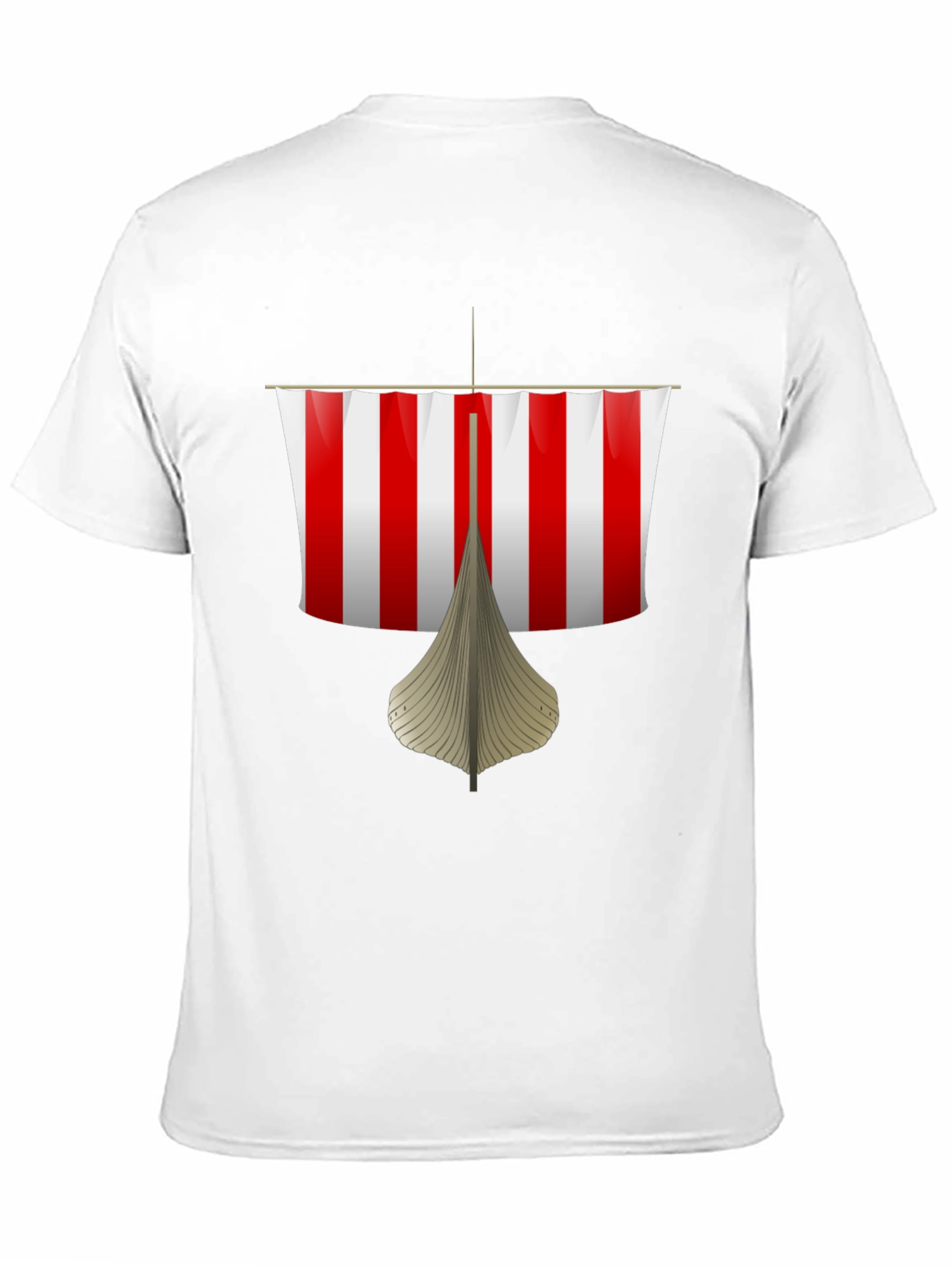 Viking Ship Graphic Tee - Black Cotton T-Shirt