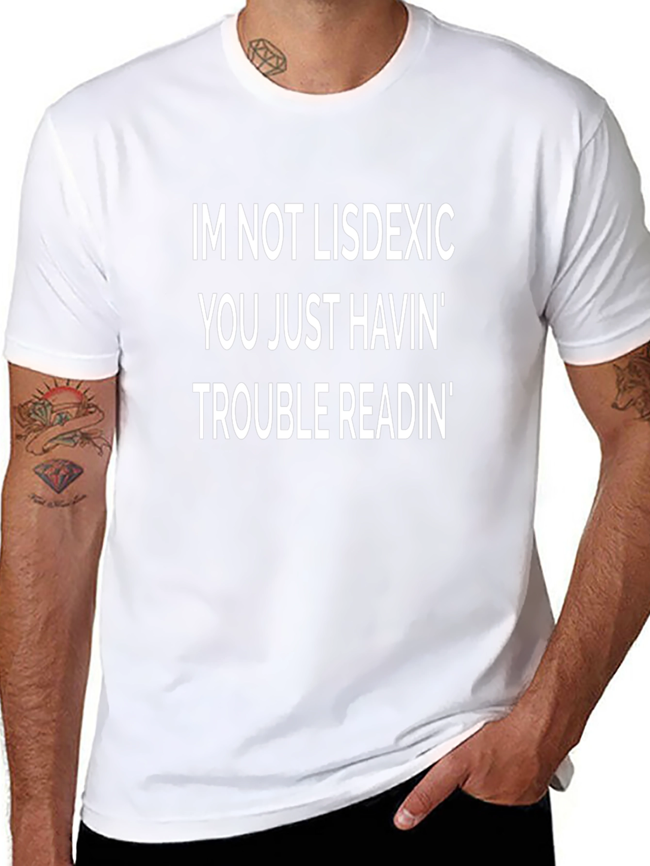 Funny Dyslexia T-Shirt: Trouble Readin Tee