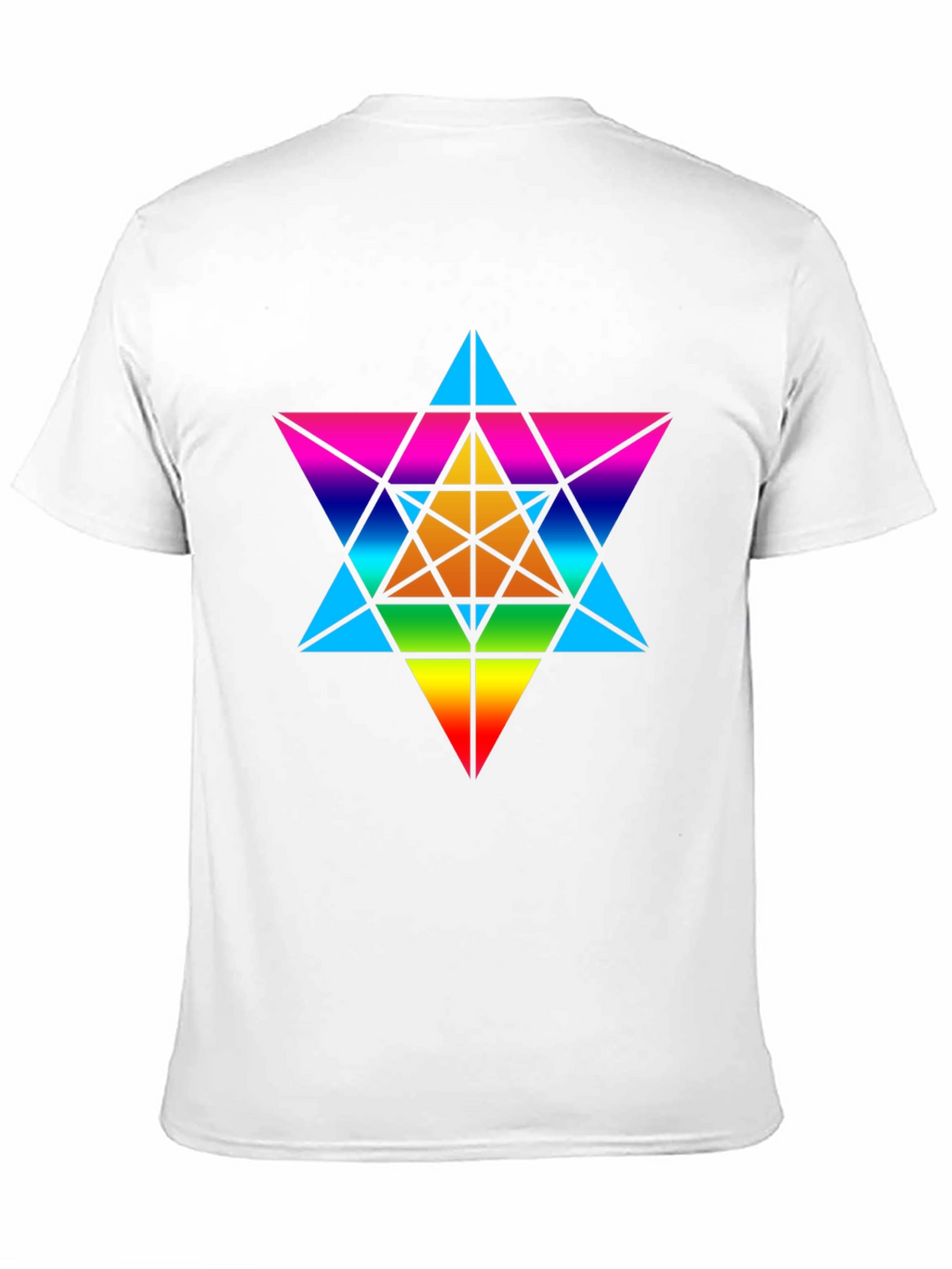 Rainbow Geometric Star T-Shirt - Unisex Black Tee