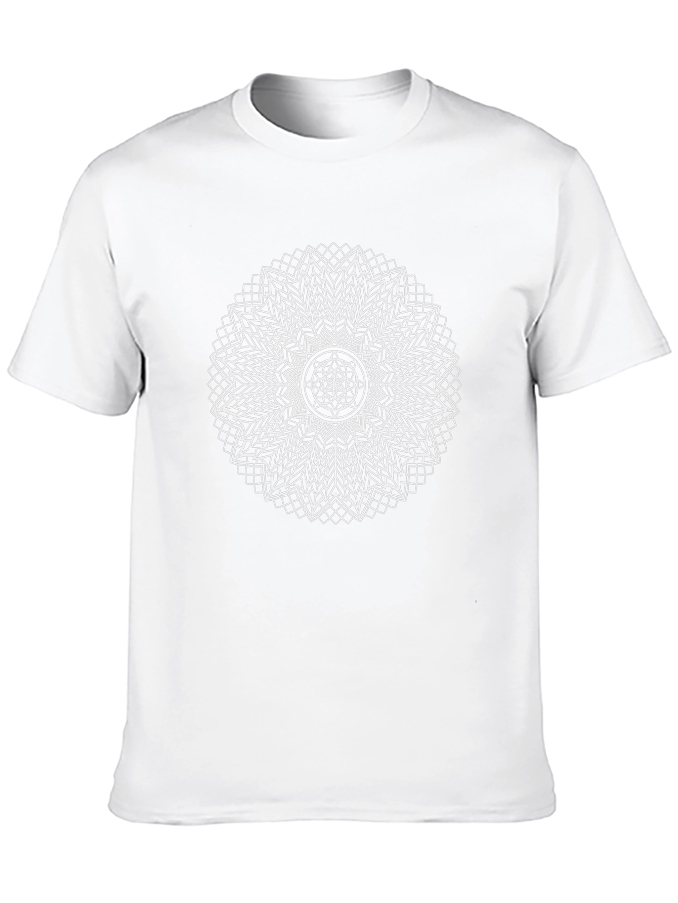 Geometric Mandala Graphic T-Shirt - Black