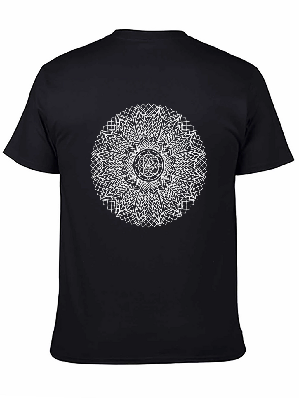 Geometric Mandala Graphic T-Shirt - Black