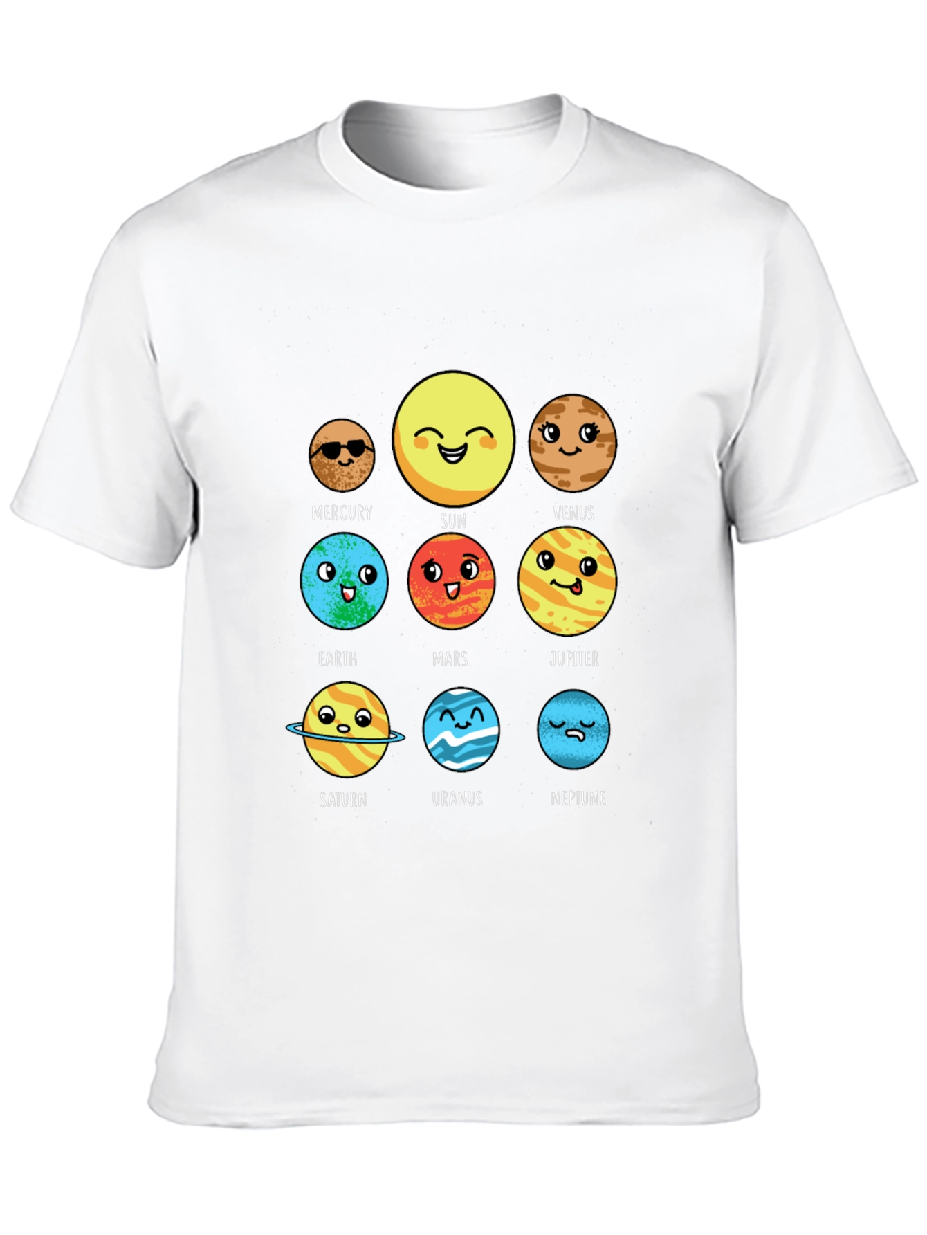 Planets Graphic Tee - Cute Solar System Shirt