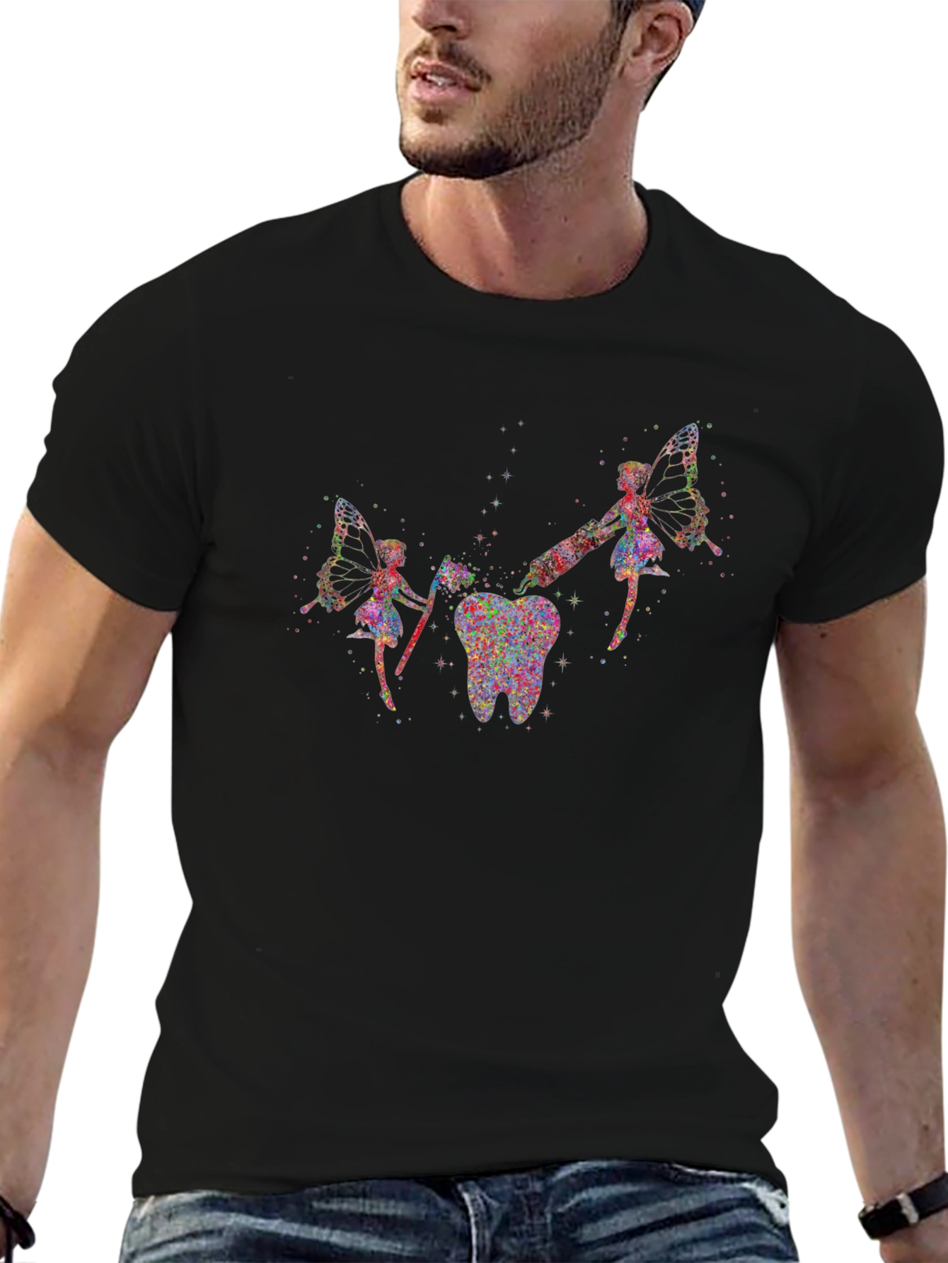 Tooth Fairy Graphic T-Shirt - Unique Dental Art Tee